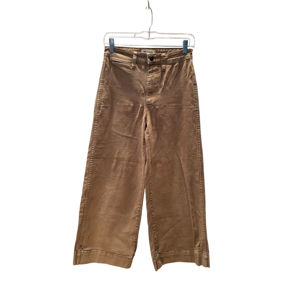 Madewell Pants Womens Sz 24 Brown Khaki Wide Leg High Rise Classic Casual